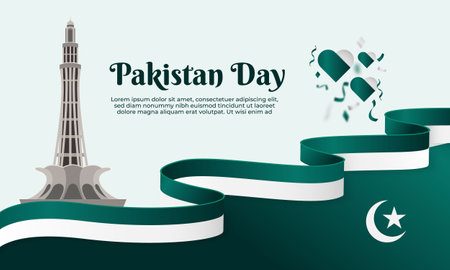 Happy pakistan day March 23 background for greeting card, poster and banner vector illustrationのイラスト素材