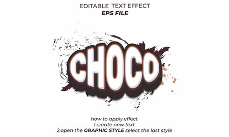 choco text effect, font editable, typography, 3d textのイラスト素材