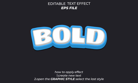 boldtext effect, font editable, typography, 3d text. vector templateのイラスト素材