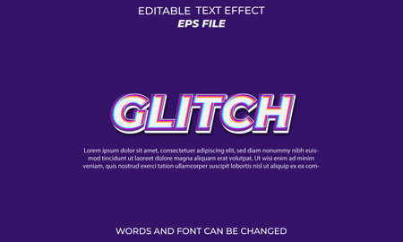 glitch text effect, font editable, typography, 3d textのイラスト素材