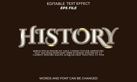 history text effect, font editable, typography, 3d textのイラスト素材