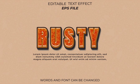 rusty text effect, font editable, typography, 3d text