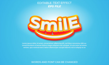 smile text effect, font editable, typography, 3d textのイラスト素材