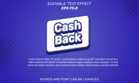 cash back text effect, 3d text, editable for commercial promotion