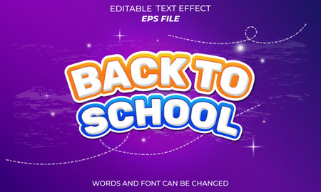 back to school text effect, font editable, typography. vector templateのイラスト素材