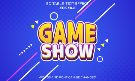 game show text effect, font editable, typography, 3d text. vector templateのイラスト素材