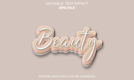 beauty 3D editable text effect, text style vector templateのイラスト素材