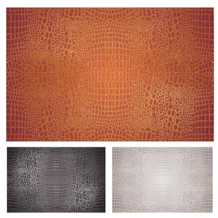 Crocodile Leather Textures Set  Vector   Seamless pattern of crocodile textured leatherのイラスト素材