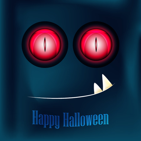 Happy Halloween, greeting card with monster.
Red eyes and teeth monster.
のイラスト素材