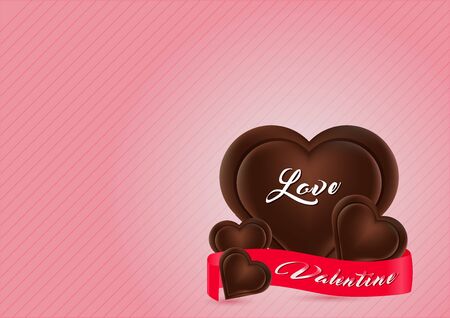 Chocolate Heart Gift Background, Vector designのイラスト素材