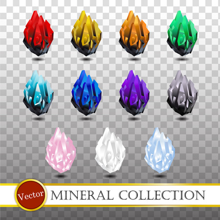 Mineral collection on transparency background illustration.のイラスト素材