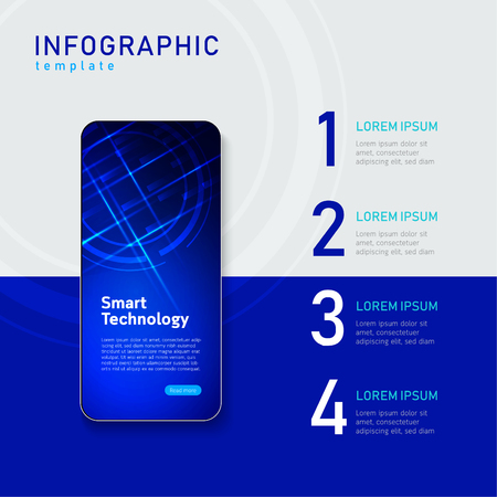 smart technology infographic template - Vectorのイラスト素材