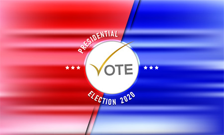 Election Day Symbolic Elements red and blue background. - Vector