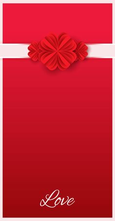 Paper elements in shape of flower flying on Congratulation envelopeのイラスト素材