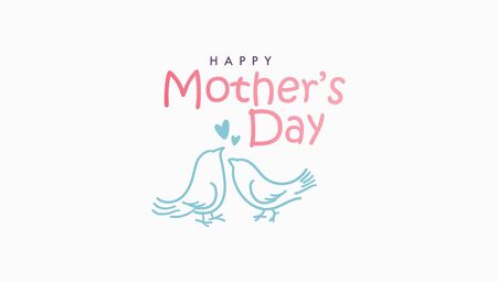 Happy Mother's Day hand drawn sketch on white background. Vector illustratorのイラスト素材