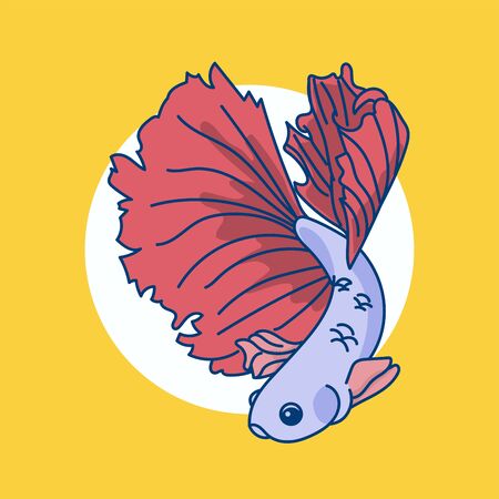 Siamese Fighting Fish. Betta Splendens hand drawn.のイラスト素材