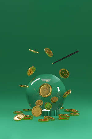 3d magic money, a crystal ball that allows money to flow endlessly like you are a financial wizard....