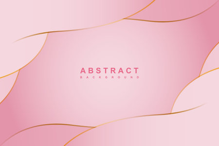 Abstract pink background with golden lines. Vector illustration for your design.のイラスト素材