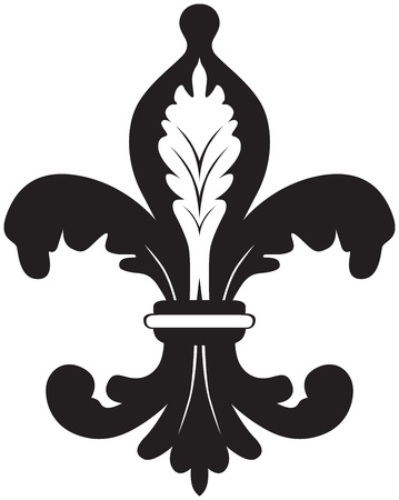 Black and white illustration of fleur de lisのイラスト素材