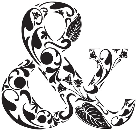 Ampersand made of floral elementsのイラスト素材