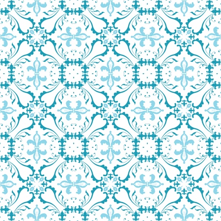 Seamless pattern imade of blue floral elements on white background
のイラスト素材