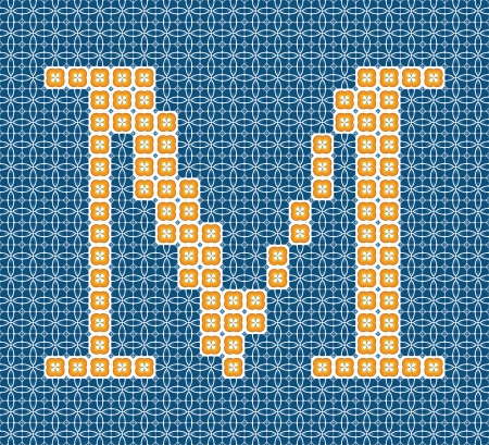 Capital letter M made of Portuguese tilesのイラスト素材