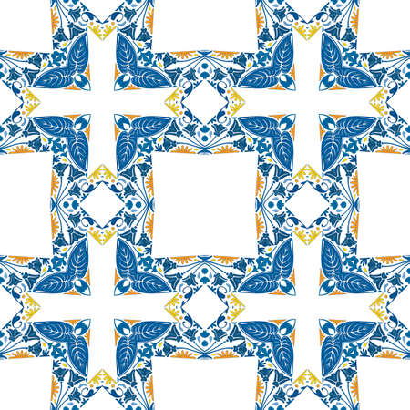 Seamless pattern illustration in traditional style - like Portuguese tiles