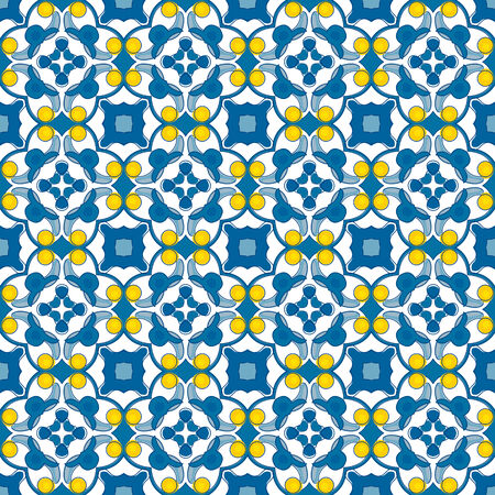 Seamless pattern illustration in traditional style - like Portuguese tilesのイラスト素材
