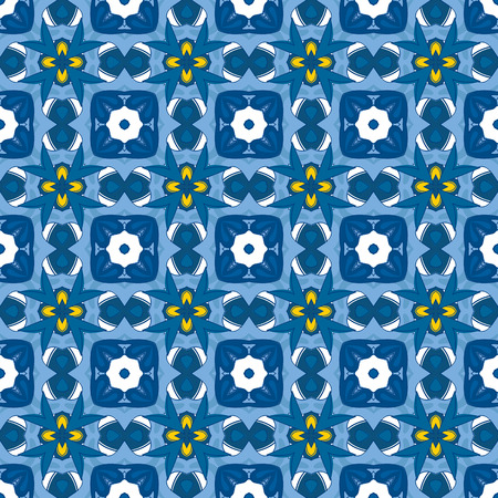 Seamless pattern illustration in traditional style - like Portuguese tilesのイラスト素材