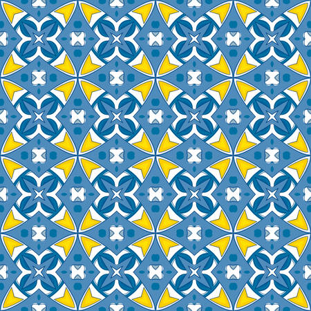Seamless pattern illustration in traditional style - like Portuguese tilesのイラスト素材