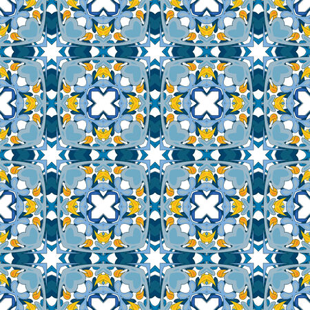 Seamless pattern illustration in traditional style - like Portuguese tiles