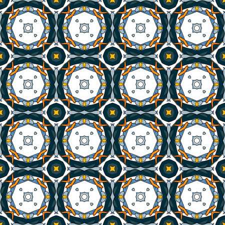 Seamless pattern illustration in traditional style - like Portuguese tilesのイラスト素材