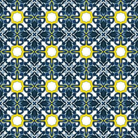 Seamless pattern illustration in traditional style - like Portuguese tiles