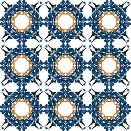 Seamless pattern illustration in traditional style - like Portuguese tiles