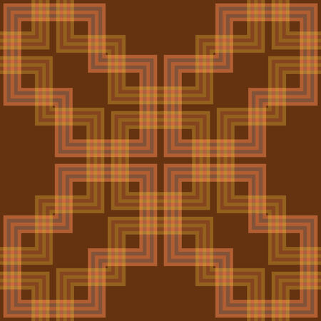 Seamless illustrated brown check pattern