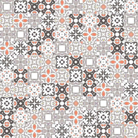 Seamless pattern illustration in traditional style - like Portuguese tiles