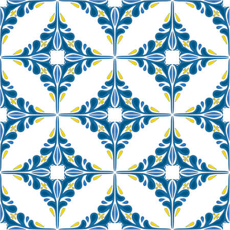 Seamless pattern illustration in traditional style - like Portuguese tilesのイラスト素材