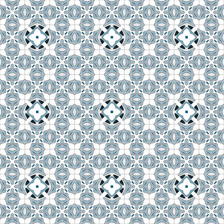 Seamless pattern illustration in traditional style - like Portuguese tiles