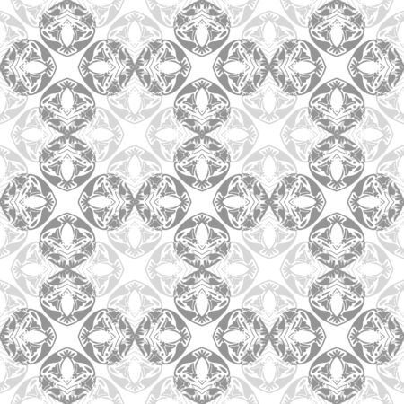 Seamless pattern illustration in traditional style - like Portuguese tiles in grey