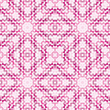 Seamless illustrated geometrical pattern in pinkのイラスト素材