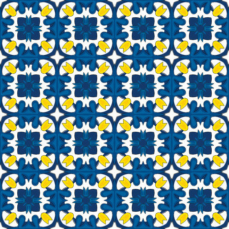Seamless pattern illustration in traditional style - like Portuguese tilesのイラスト素材