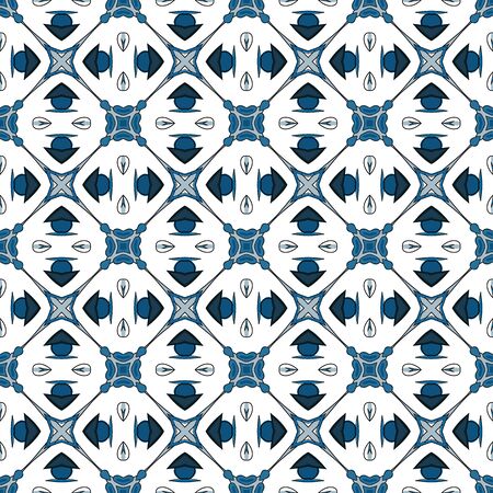 Seamless pattern illustration in traditional style - like Portuguese tilesのイラスト素材