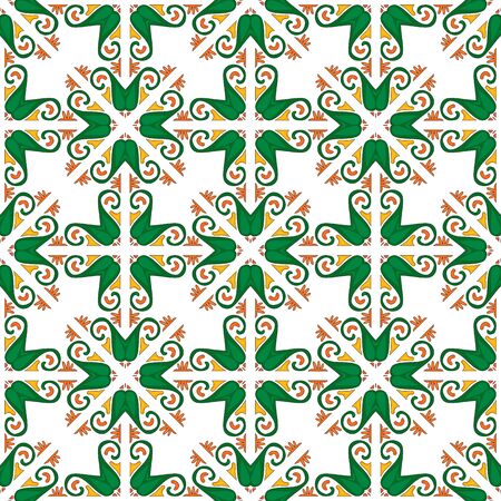 Seamless pattern illustration in traditional style - like Portuguese tilesのイラスト素材