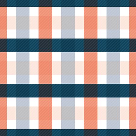 Seamless illustrated blue, red and white check patternのイラスト素材