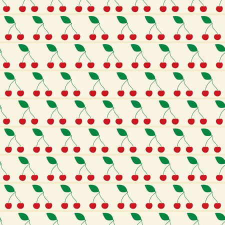 Seamless pattern made of illustrated cherries on beigeのイラスト素材