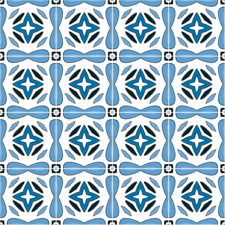 Seamless pattern illustration in traditional style - like Portuguese tiles