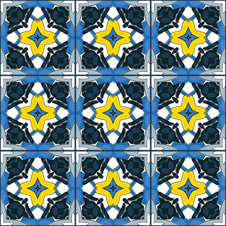 Seamless pattern illustration in traditional style - like Portuguese tiles