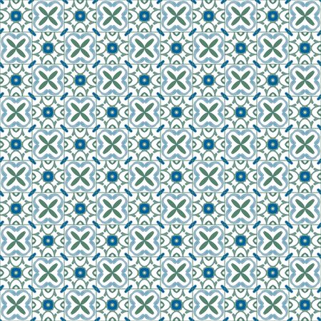 Seamless pattern illustration in traditional style - like Portuguese tilesのイラスト素材