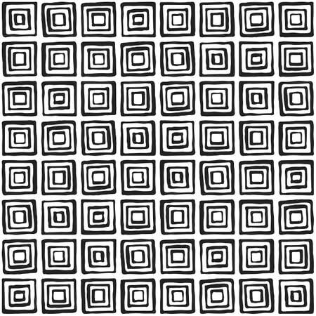Seamless illustrated pattern made of black hand drawn elements in black and whiteのイラスト素材