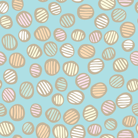 Seamless illustrated pattern made of pastel colored hand drawn elementsのイラスト素材